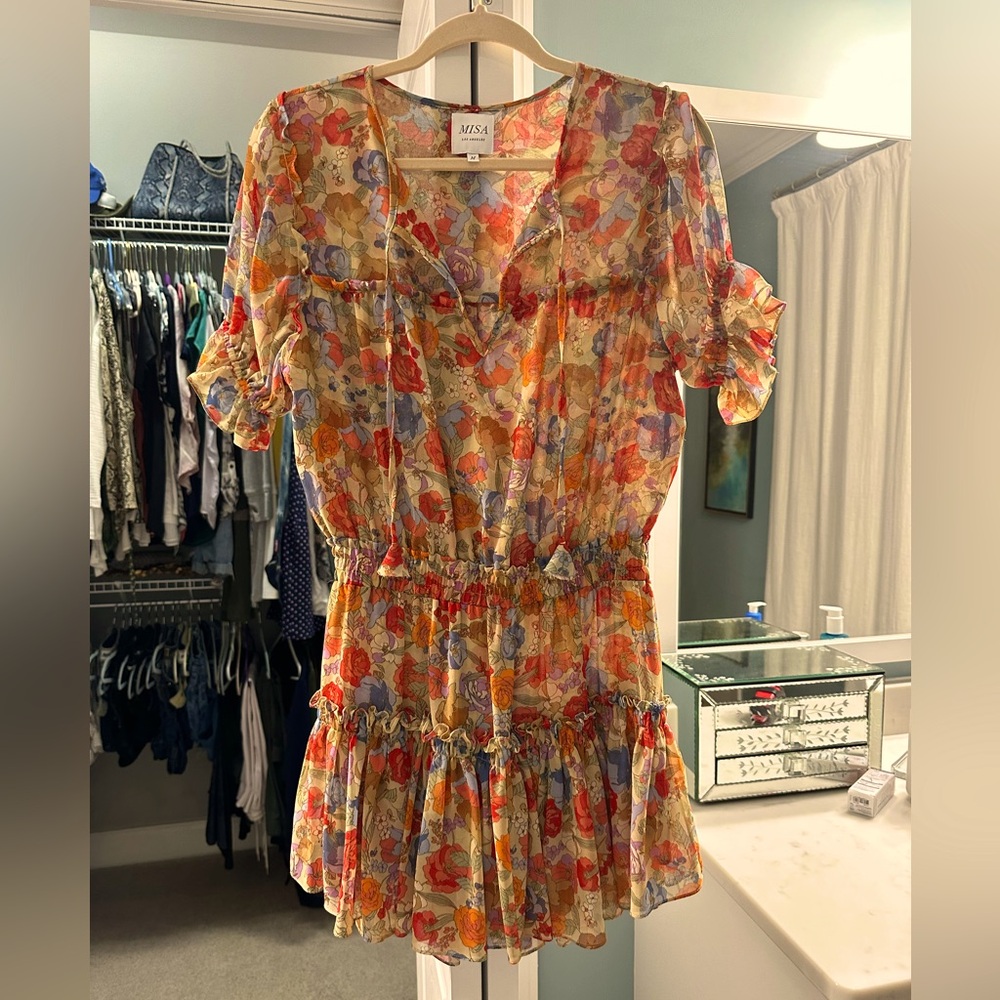 Misa Los Angeles summer floral party dress M